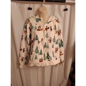 Disney Parks Mickey Mouse & Friends Holiday Zip Hoodie Women XL